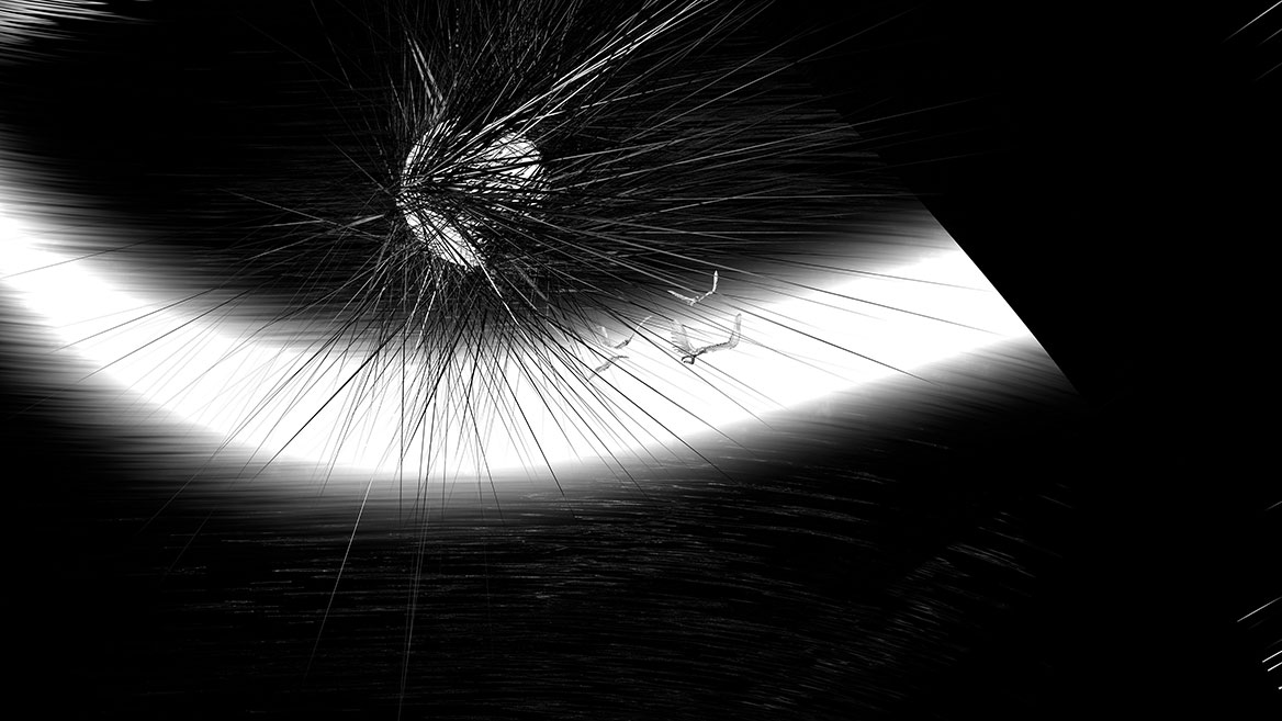 Viewed from a great distance, the entire sun can be seen, under which the four fugitives slip away.