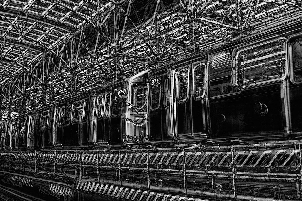 Ein Subway-Zug im Bahnhof von Coney Island.